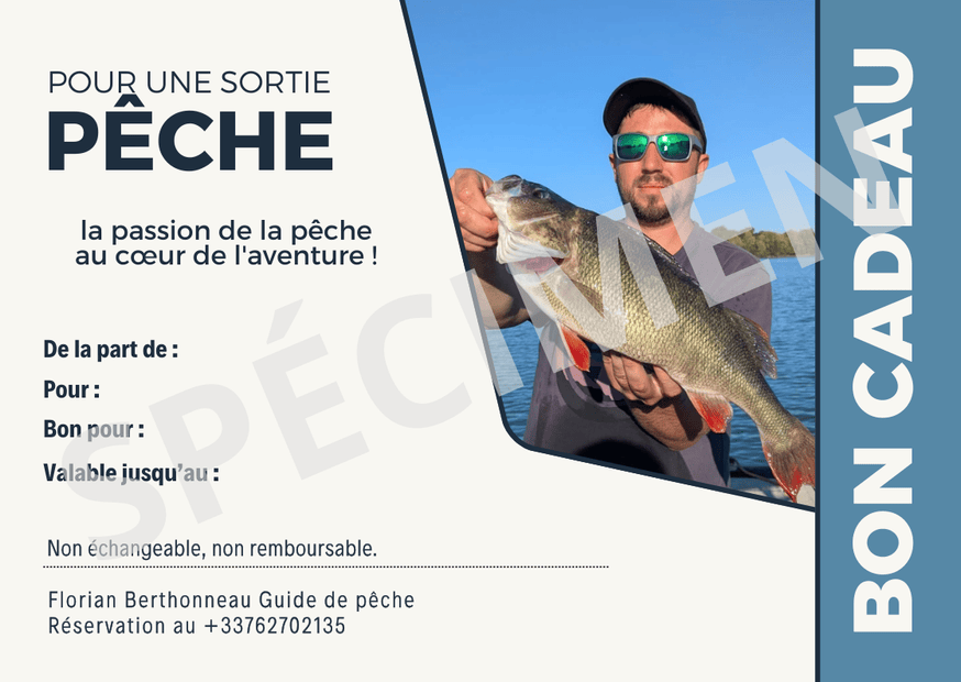 Carte cadeau pour une journée de pêche aux carnassiers ou au silure en Maine-et-Loire.
